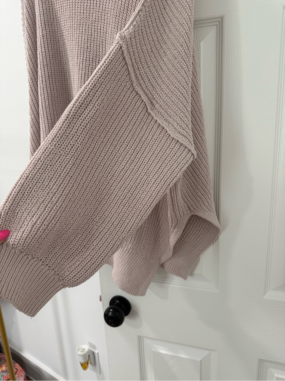aerie Oversized Scoop Neck Sweater in Dusty Mauve - Picture 6 of 6